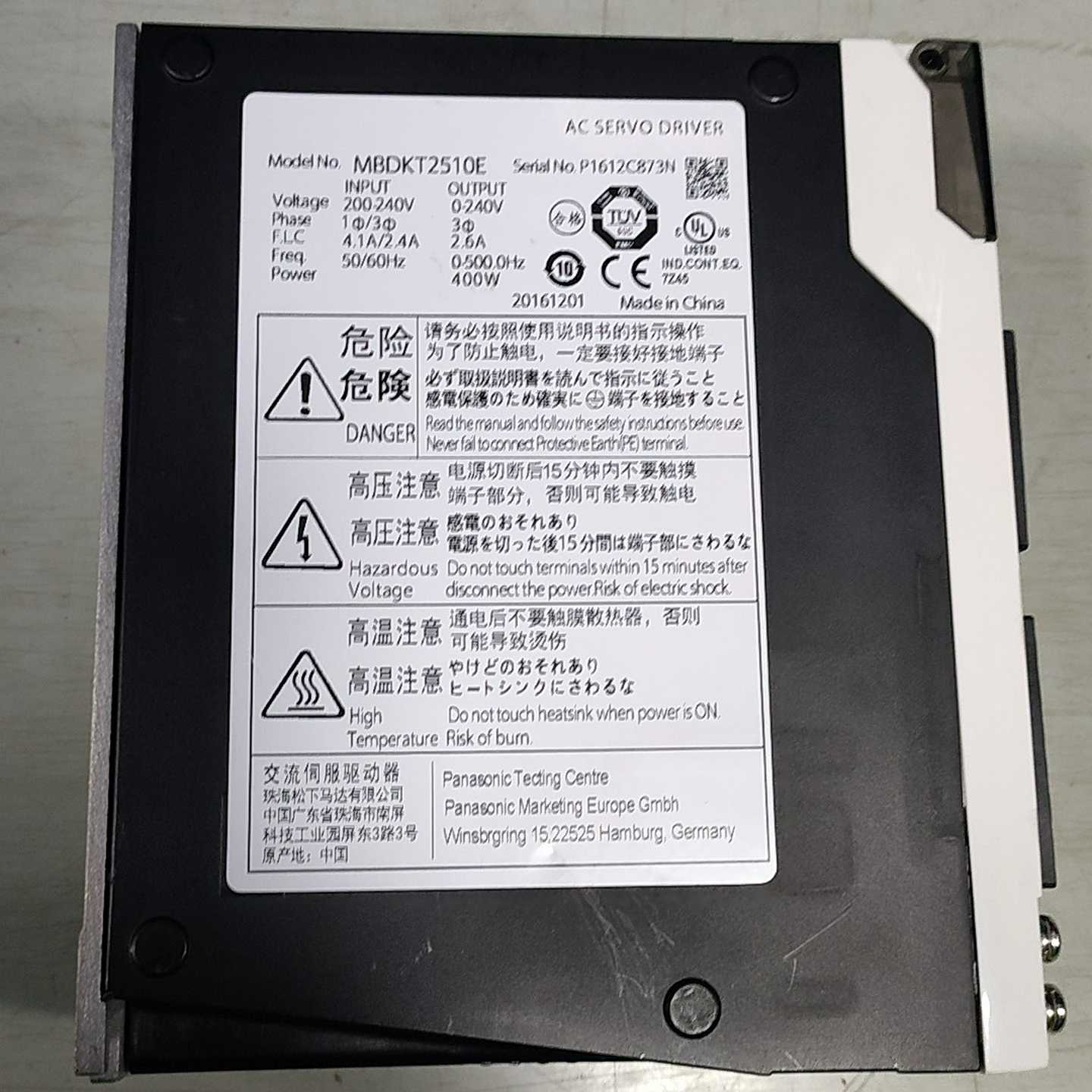 松下伺服驱动器MBDKT2510E，400W功率，输入电压2