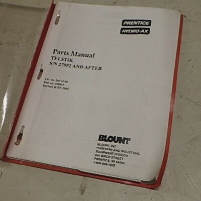 PRENTICE HYDROAX TELSTIK PARTS MANUAL