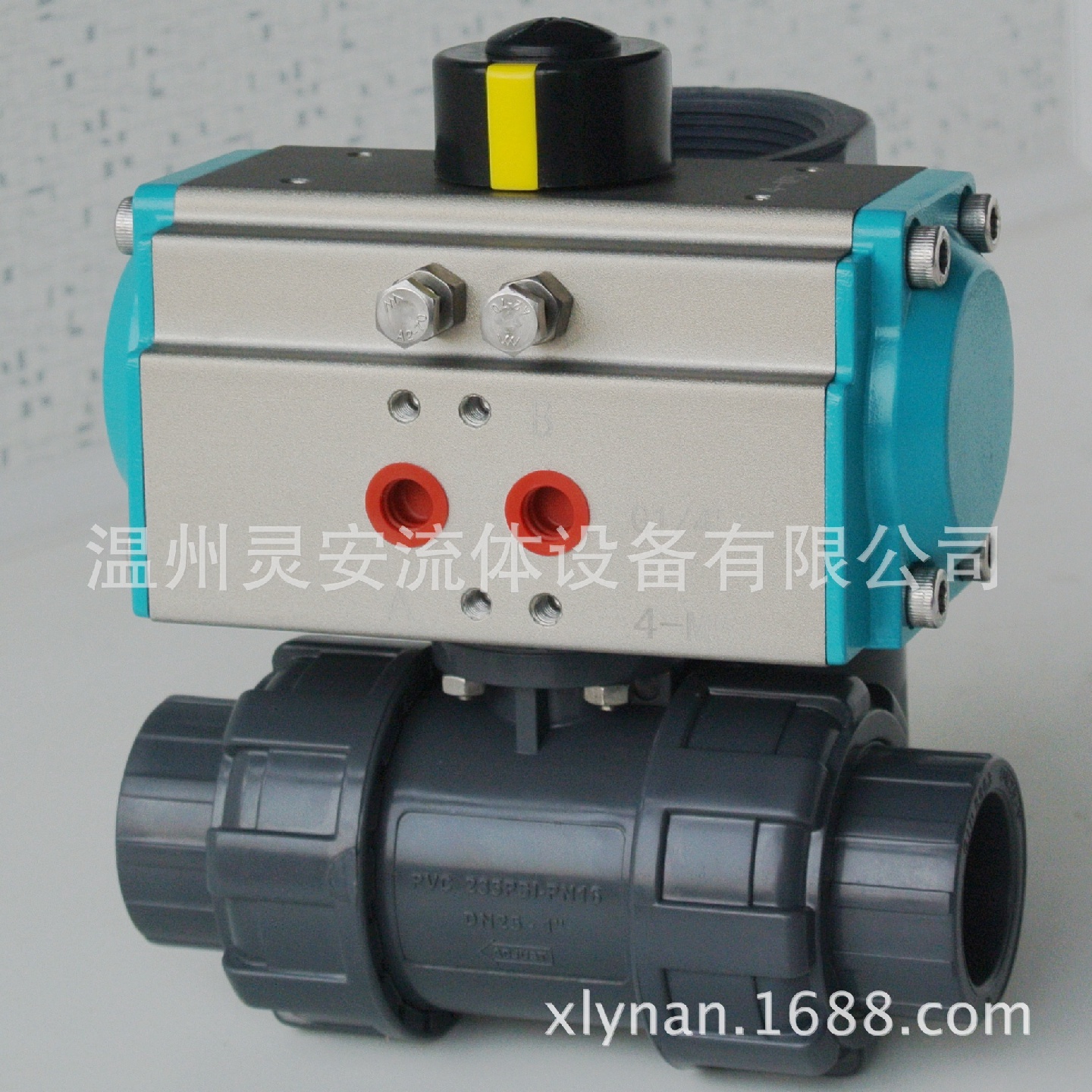 DN25气动塑料球阀 UPVC双由令PPH法兰螺纹防腐化工酸碱PVDF球阀