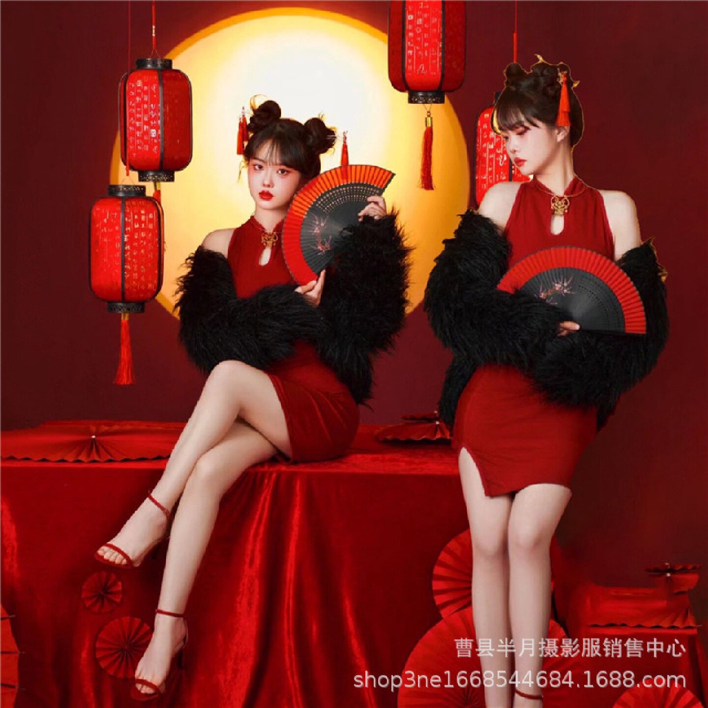 影楼新年主题新中式复古红色中国其它制服/套装