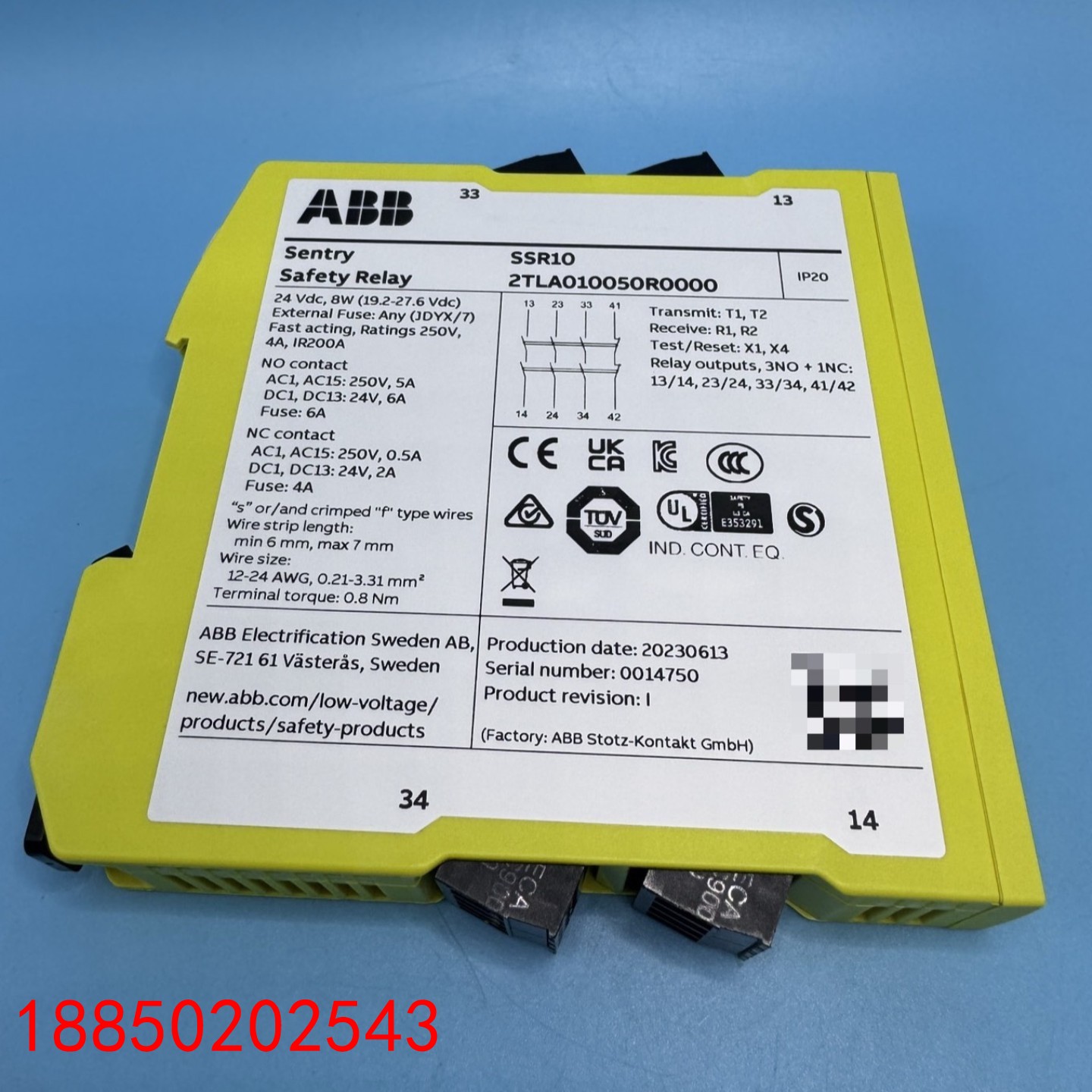 【请询价】全新ABB安全继电器Sentry SSR10型号2TLA0