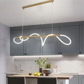 后现代吊灯轻奢餐厅灯led长款 灯具 简约吧台餐桌网红INS灯2020新款