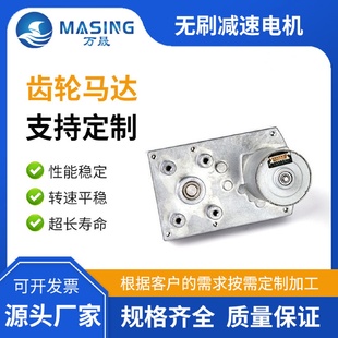 550无刷减速电机扁形全金属大扭力游艺智能家居齿轮电机12v 555