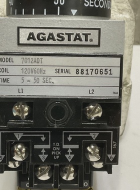 AGASTAT 7012ADT TIMING RELAY 120V 60 HZ 550 SEC  476