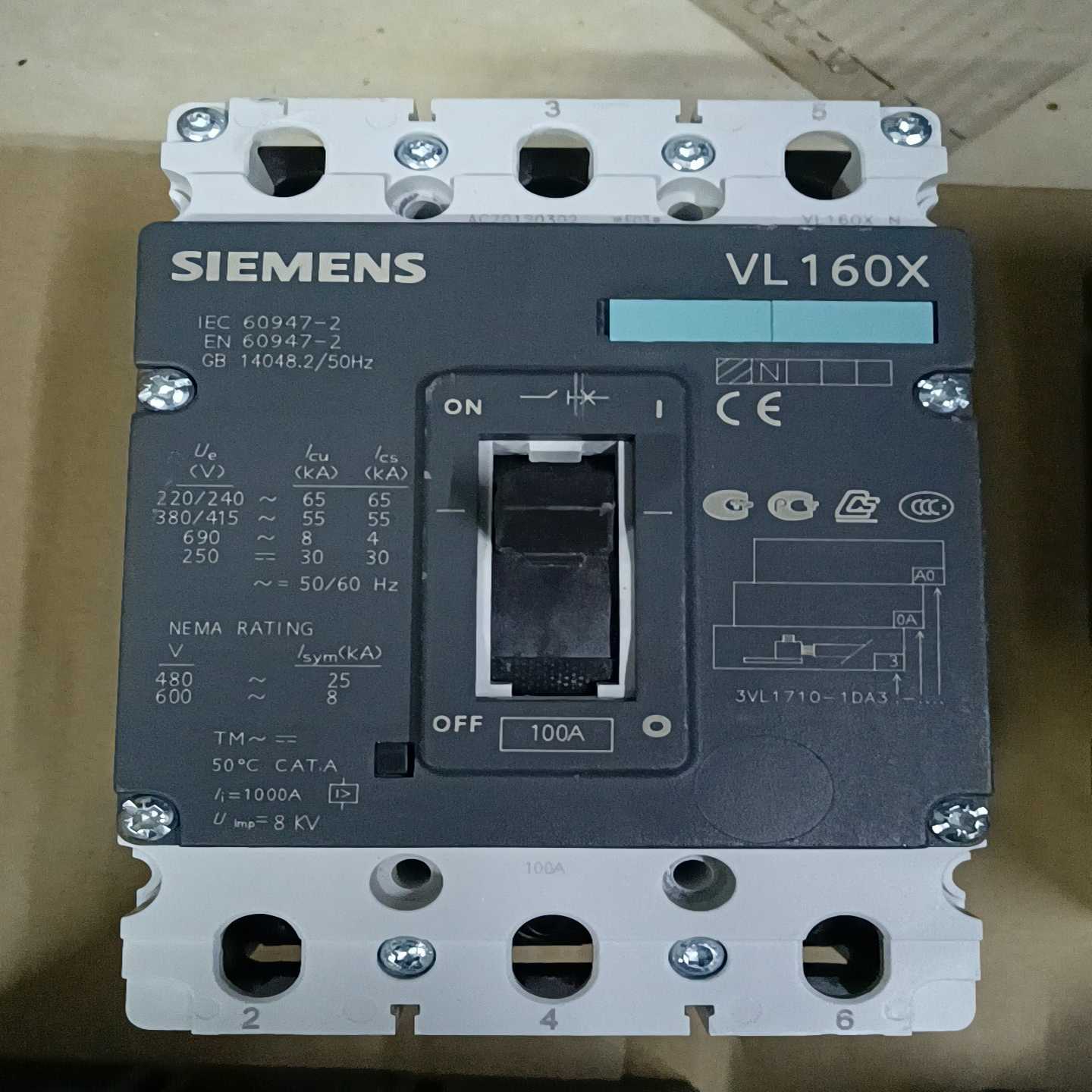 西门子3VL160X100A160A3P3VL160N，