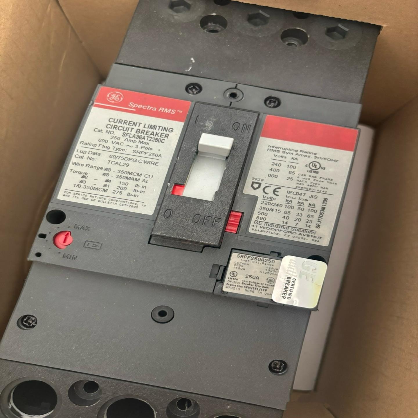 【议价】美国GE通用 SA36AT2250C 光谱设备专用断路器 SRP