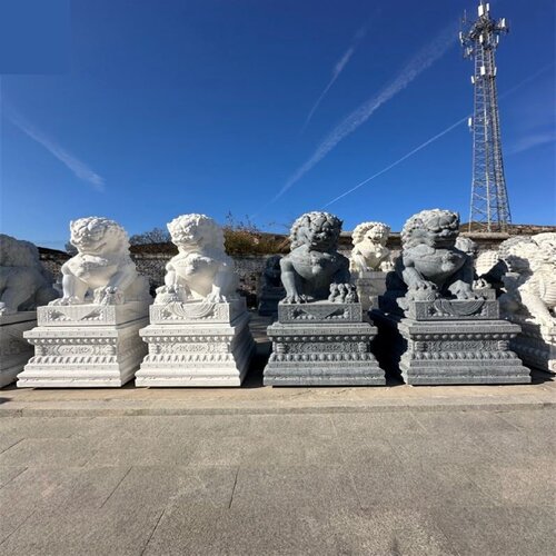 石雕青石狮子一对家用庭院看门镇宅汉白玉别墅祠堂摆件大型石狮子