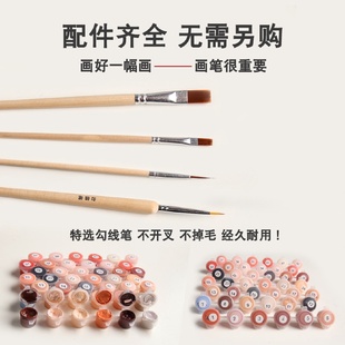 8m9宠物数字油画diy定制照片手工画画填色填充油彩画无聊手作解