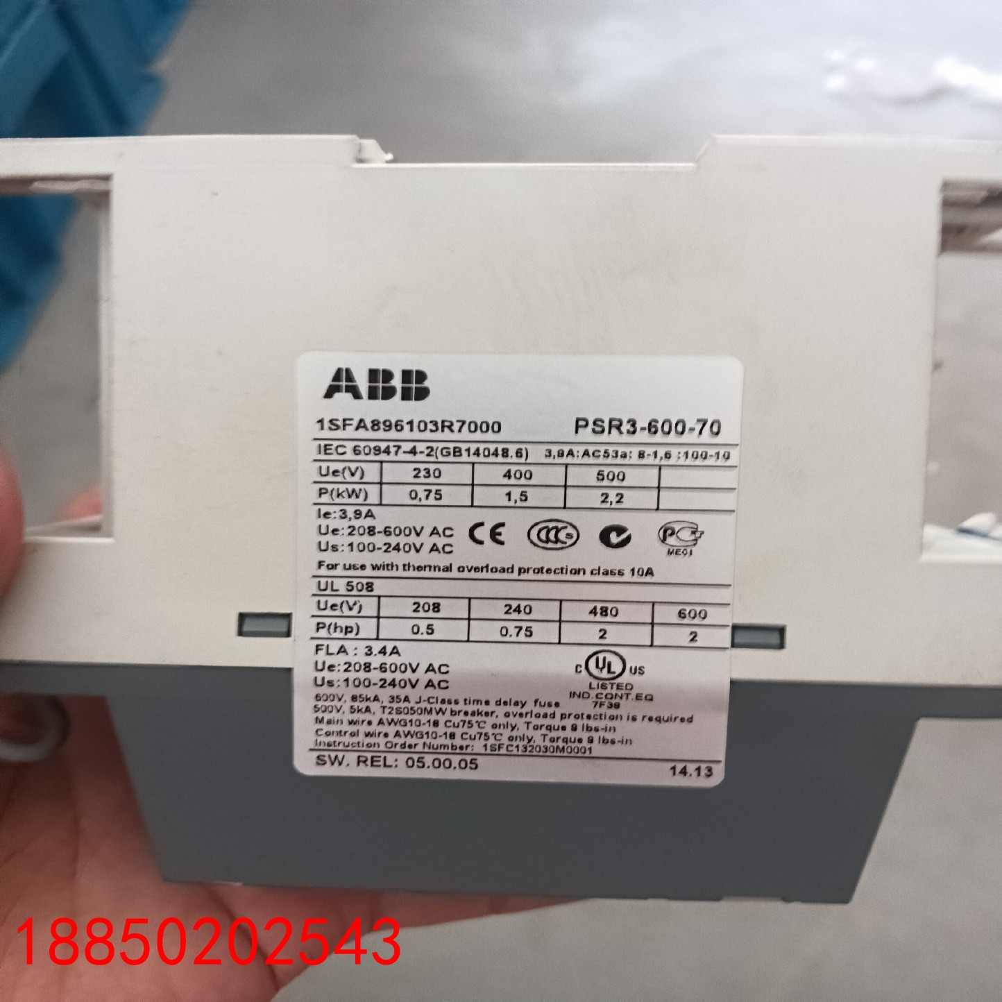 【请询价】ABB软启动器PSR3-600-70二手拆机 成色如图  议