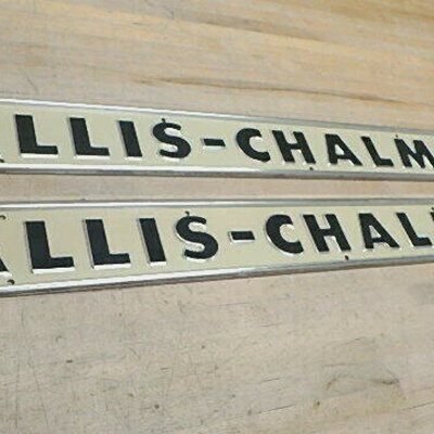 OEM ALLIS CHALMERS HOOD SIDE NAME PLATE EMBLEM NOS ORIGINAL