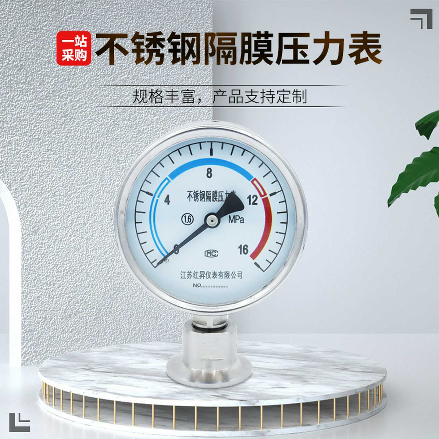 隔膜压力表不锈钢隔膜压力表螺纹连接不锈钢隔膜压力表
