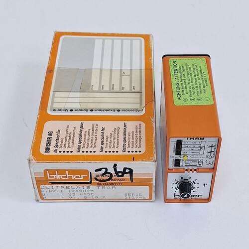 Bircher TRAB  TRABU2M  01S10M Time Delay Relay 125VDC