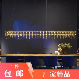 设计感轻奢吧台店铺商用前台灯水立方 长条餐厅吊灯后现代创意个性