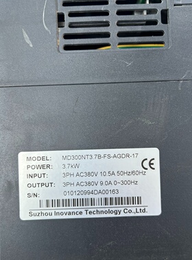汇川变频器MD300NT3.7BFSAGDR173.议价