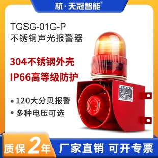 01G TGSG P不锈钢声光报警器IP66工业语音报警器户外耐腐12v220v