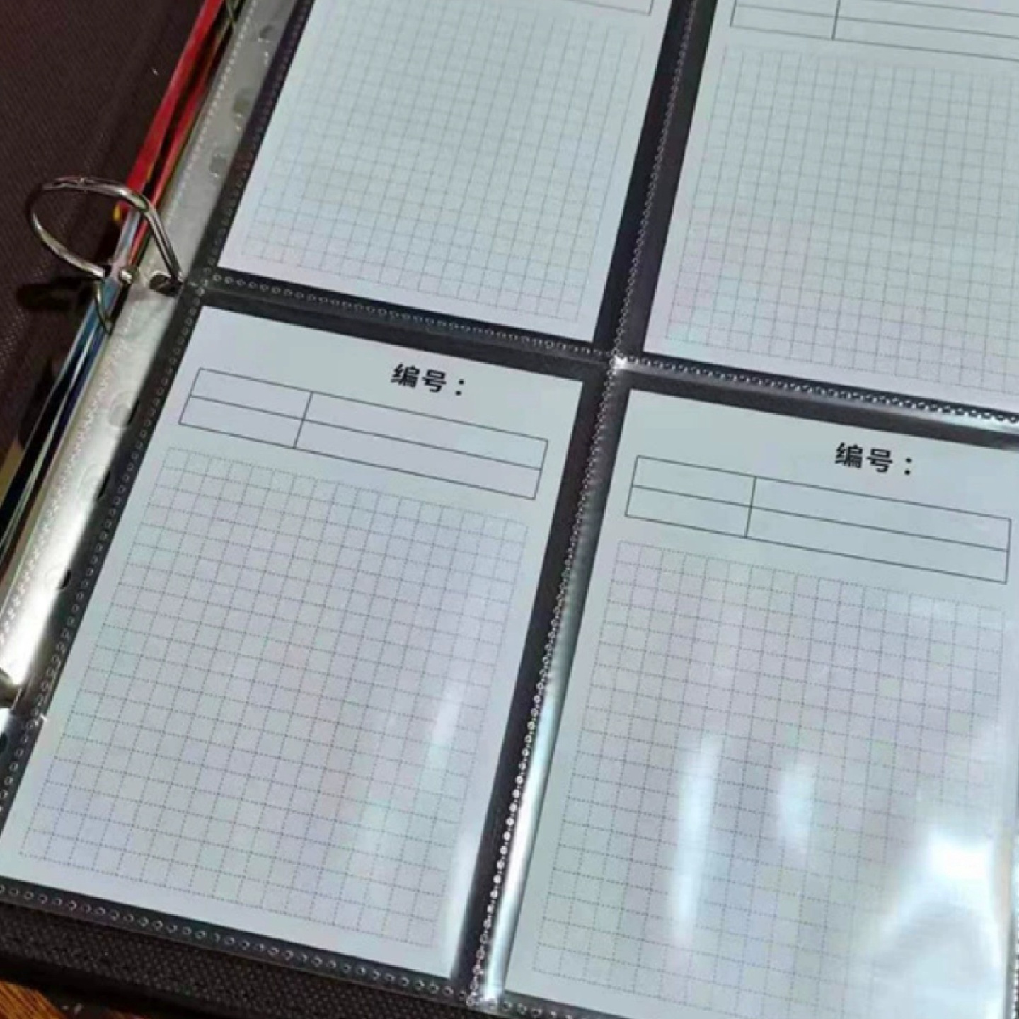 样品册PU皮质A4活页文件夹3孔大容量透明袋纺织面布料辅料色卡本