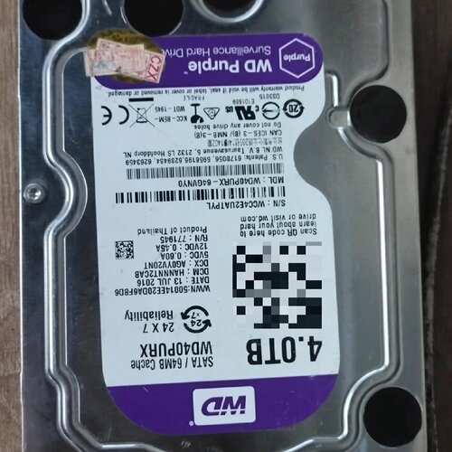 西数4T紫盘硬盘型号WD40PURX3.5寸SATA接口-议价