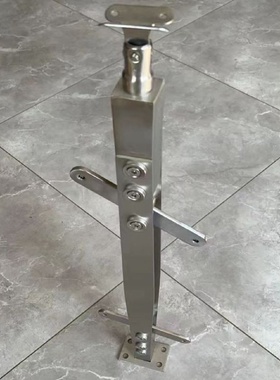 304不锈钢楼梯栏杆立柱大刀片玻璃扶手商场护栏别墅围栏五金