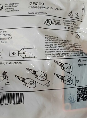 寻IIFM易福门环形传感器I7R209报价为准
