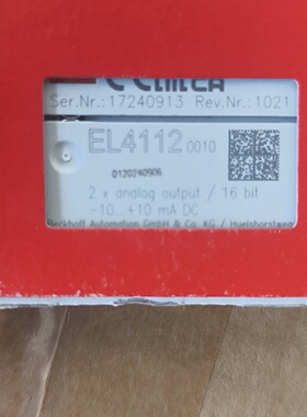 议价Beckhoff El4112 Analog Output Module 2 Channels 10 To 10