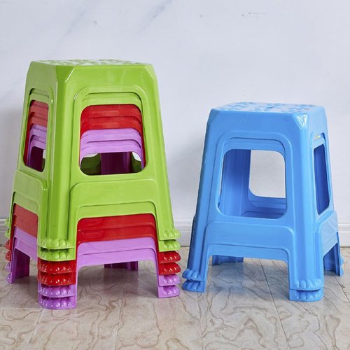 1新款塑料凳子加厚家用板凳家庭餐桌凳超厚椅子红胶熟胶圆凳浴室