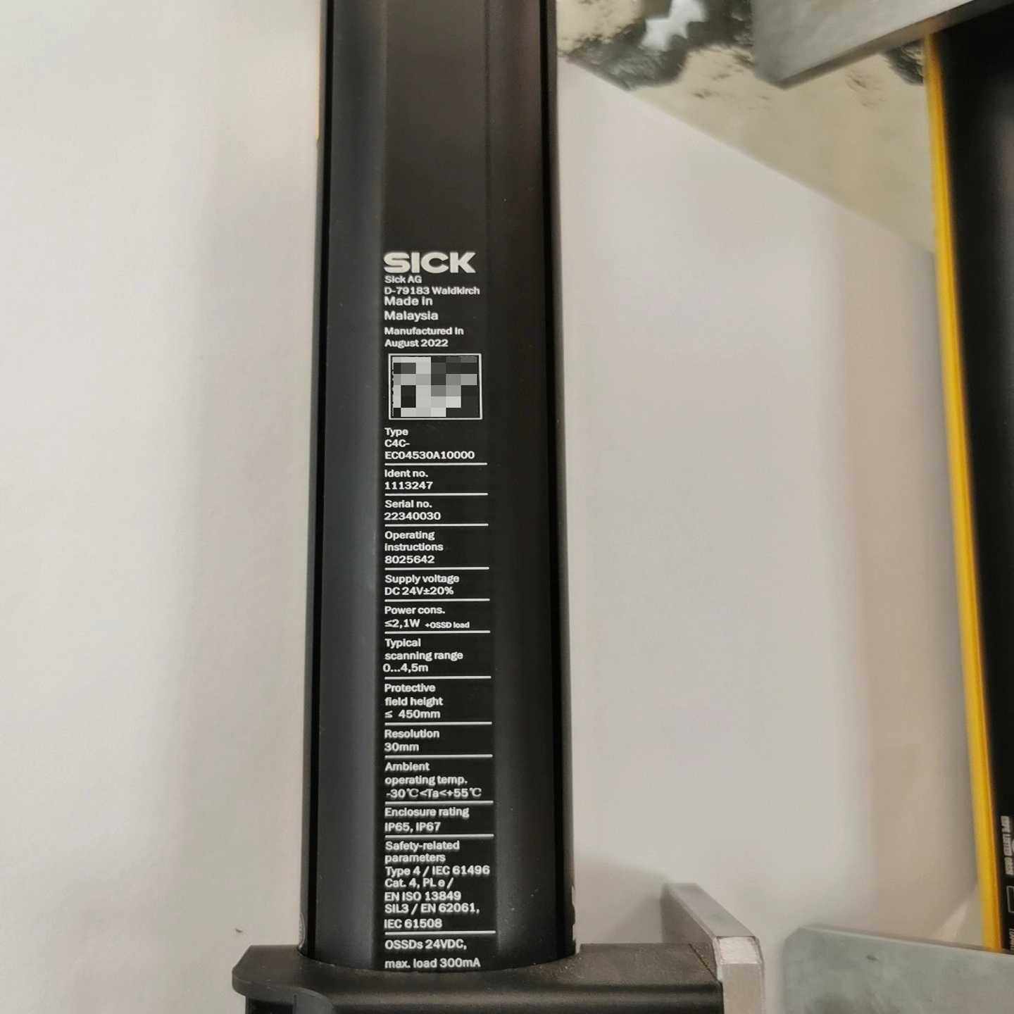 咨询-SICK安全光栅，成色如图C4C-SC04530A