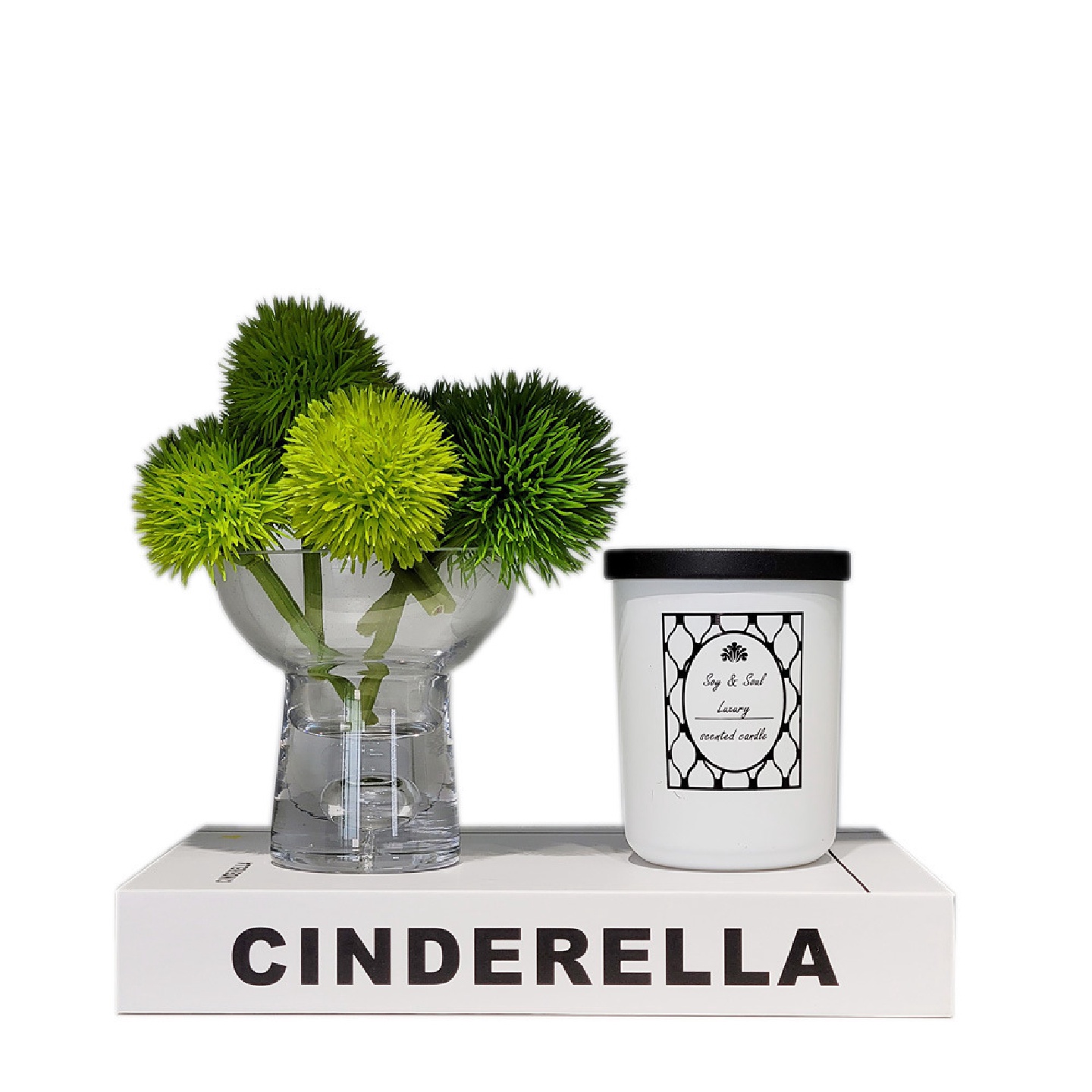 样板房现代酒柜客厅创意软装家居饰品摆件相架仿真花组合ZH2542