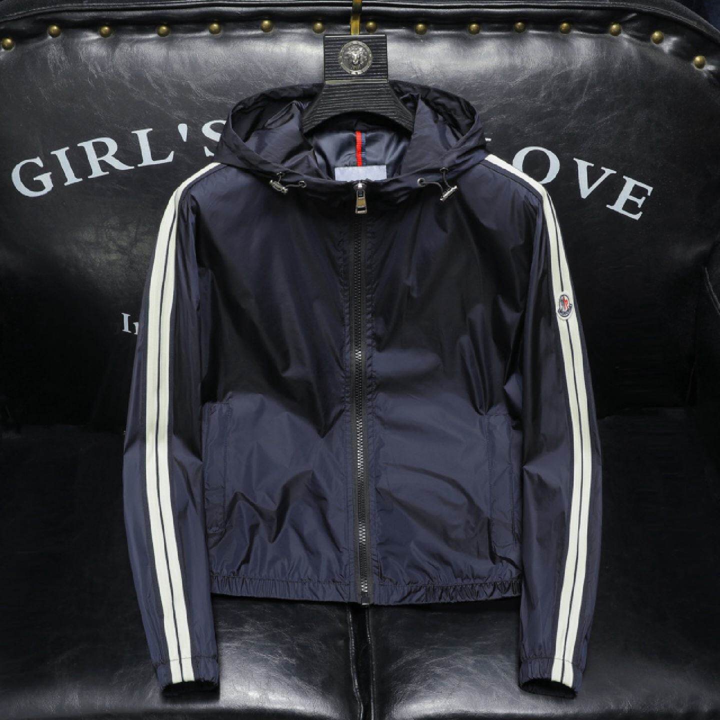 春装男士连帽休闲夹克衫拼色帅气大码薄外套青年学生运动潮流潮男