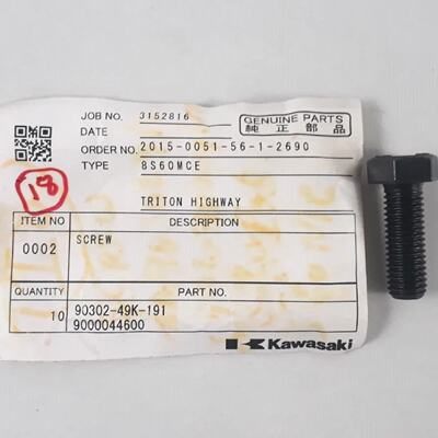 Vite PN 9030249K191 90000446 Per Kawasaki 8S60MCE Originale