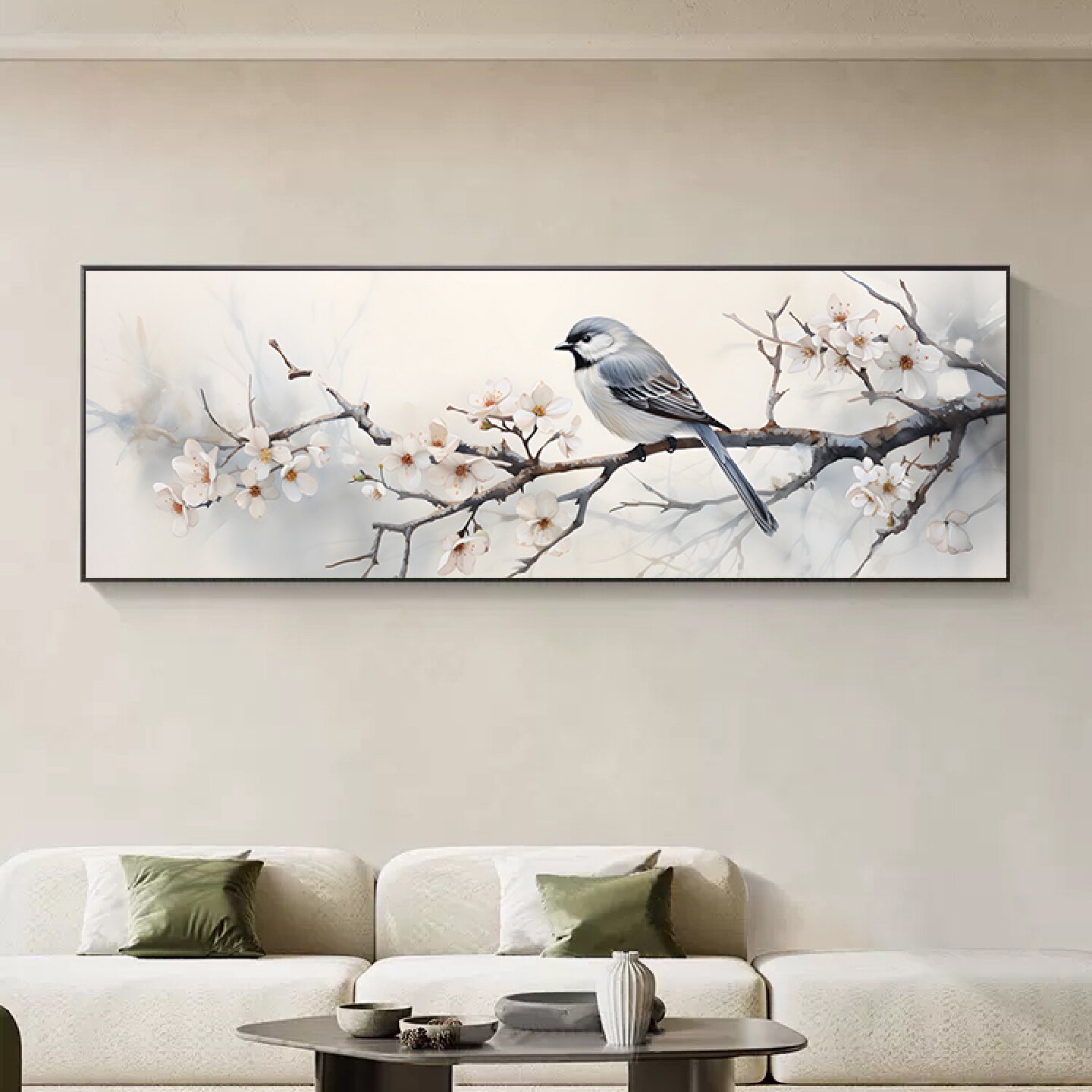 新中式喜上眉梢花鸟卧室床头装饰画客厅沙发背景墙挂画酒店墙壁画