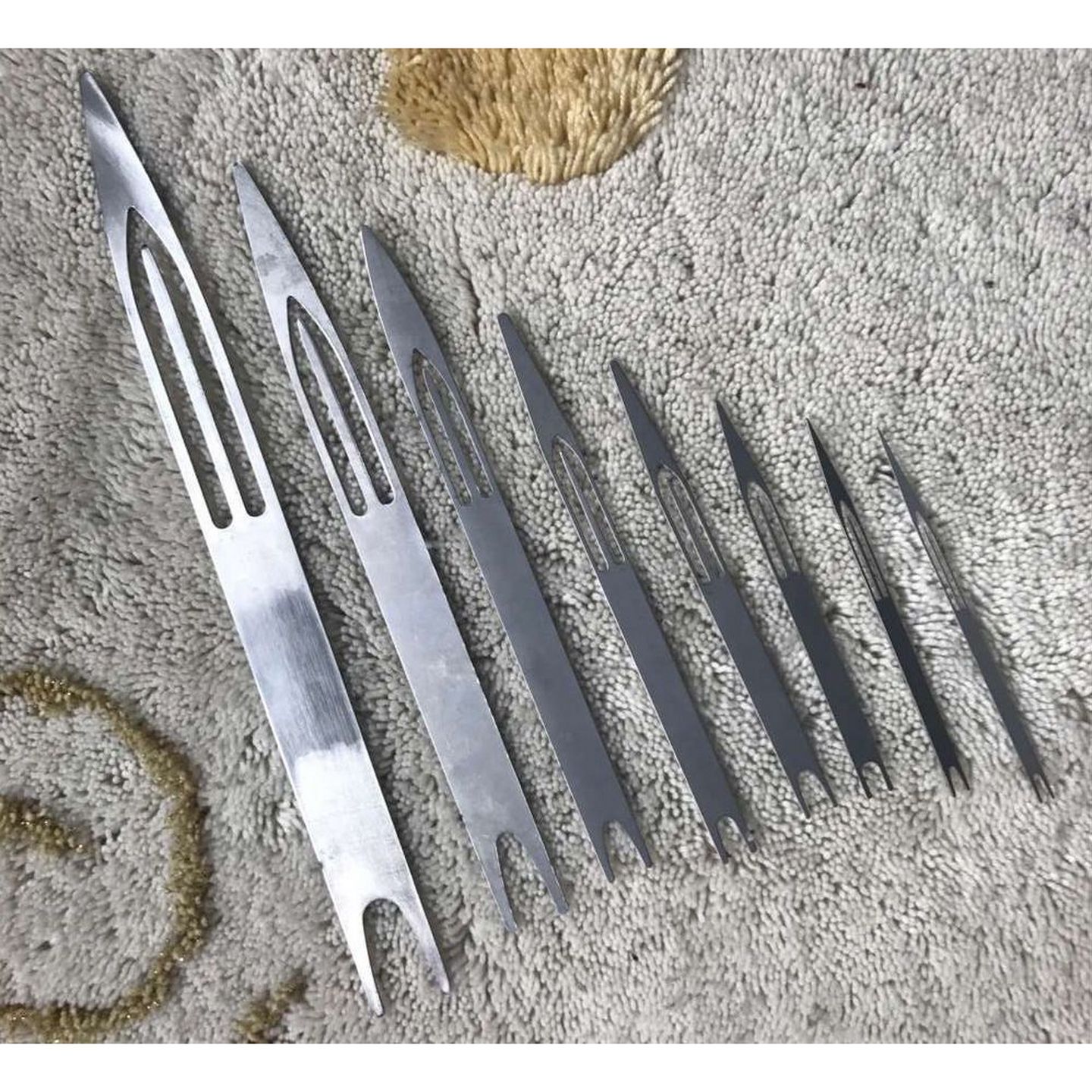 不锈钢织网不带钩梭子织板网针撒网手抛网旋网工具补网渔具用品