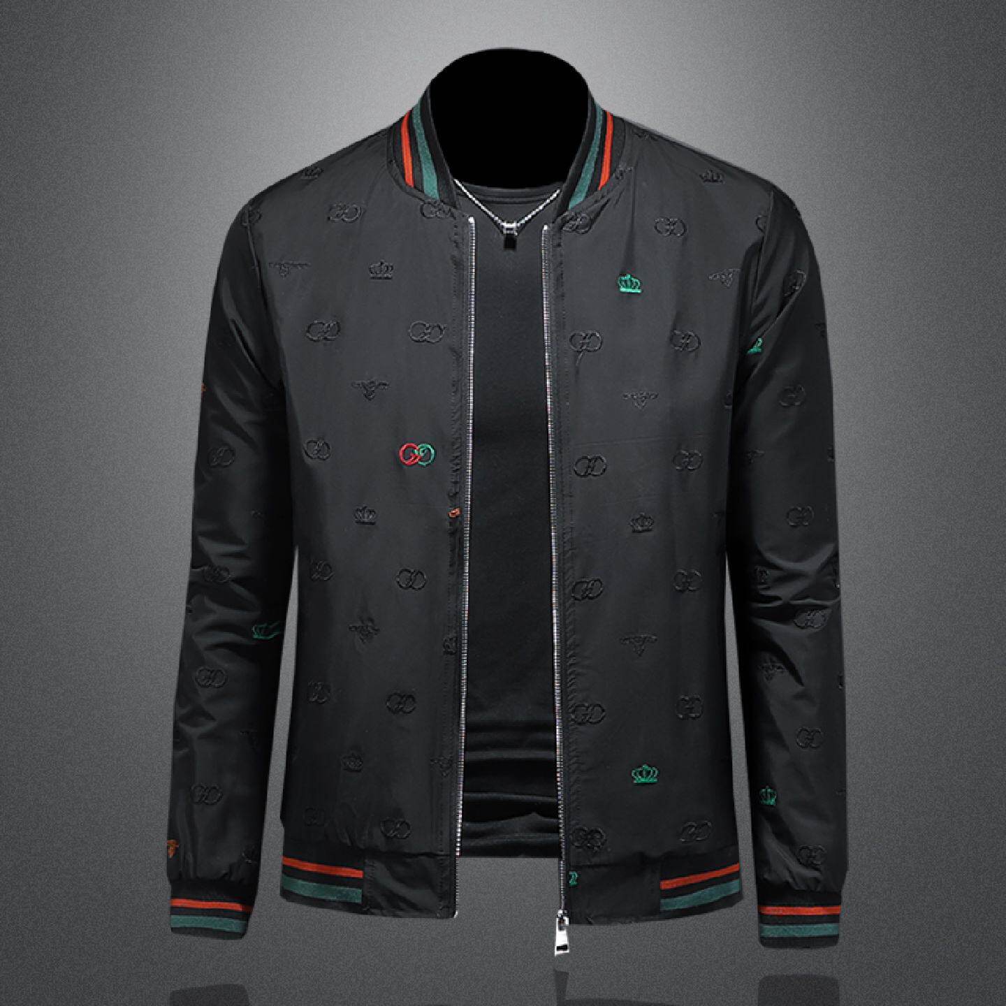 欧美棒球领夹克男士休闲飞行外套外套刺绣秋冬新款高端时尚上衣潮