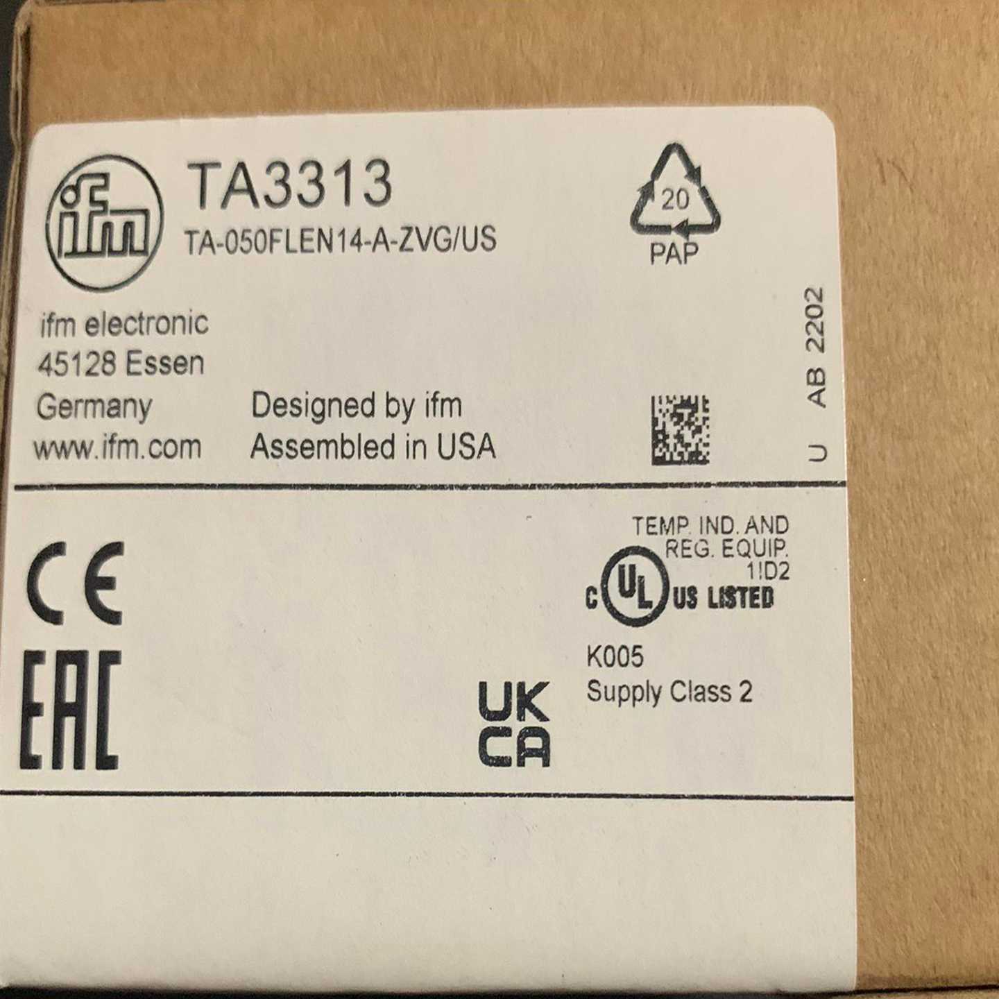 易福门温度传感器TA3313 新到货 有的联系我~询价