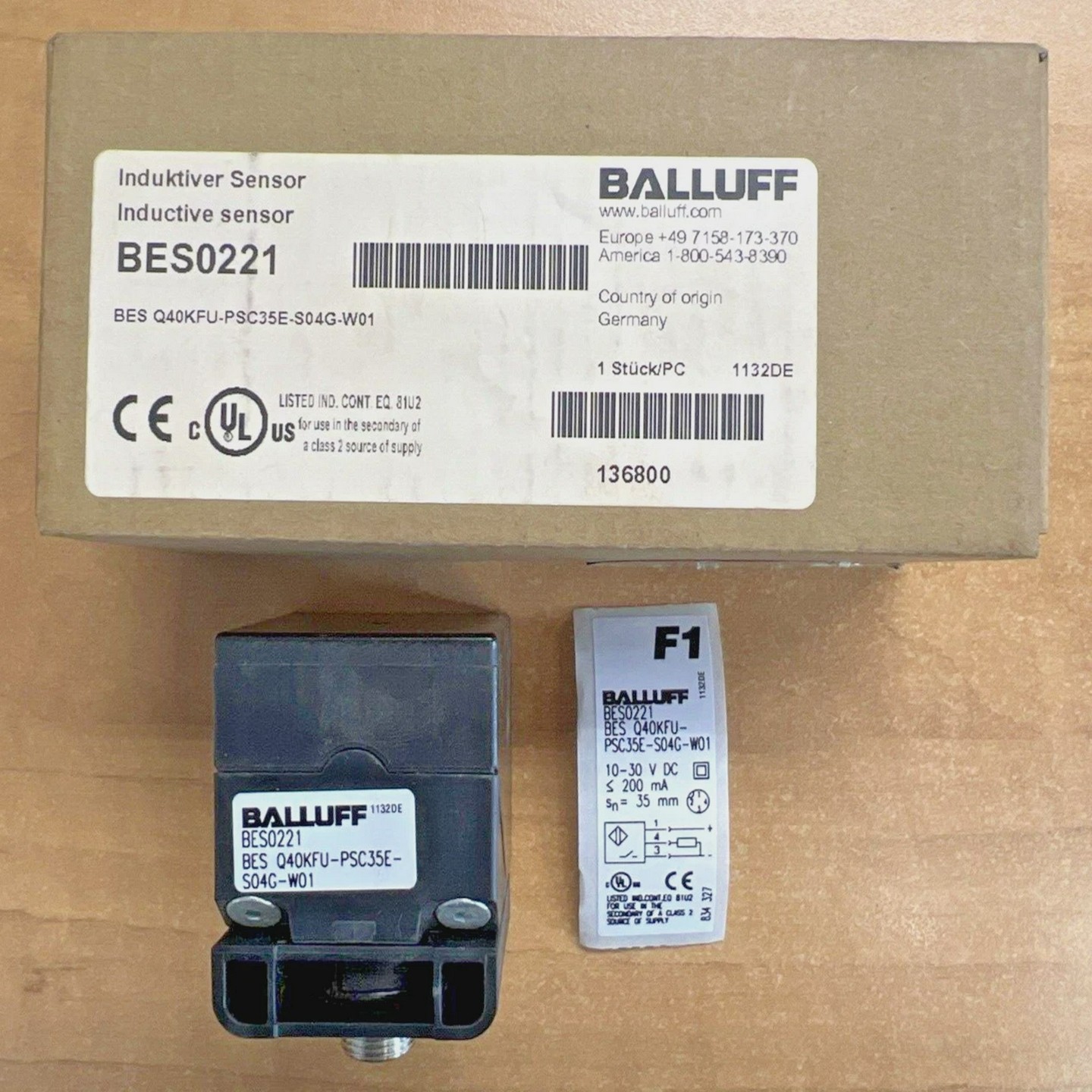BalluffBES0221BESQ40KFU-PSC35E-S04G-W01InductiveSensor