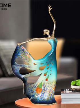 纯铜舞者舞蹈摆件古风女孩客厅玄关装饰品轻奢高档工艺品结婚礼物