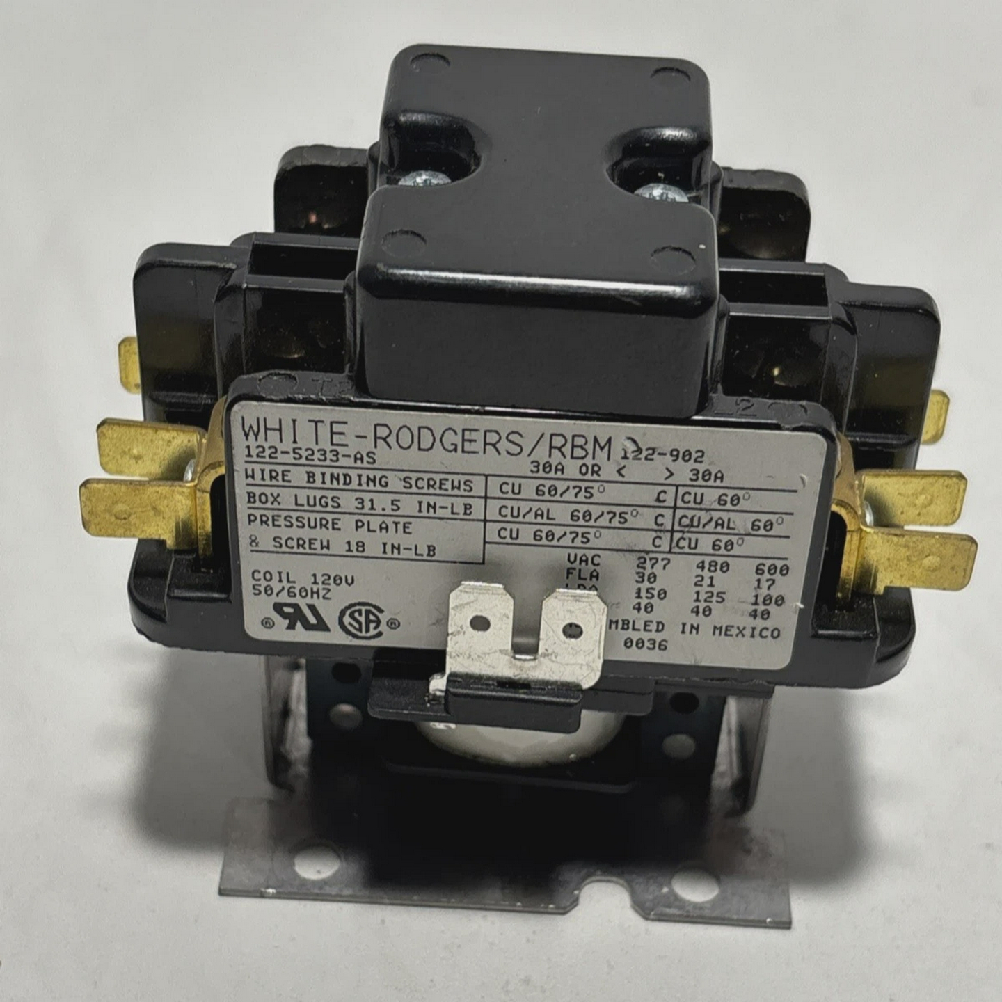 White-Rodgers122-5233-ASRelayCoil120V50/60Hz1225233A