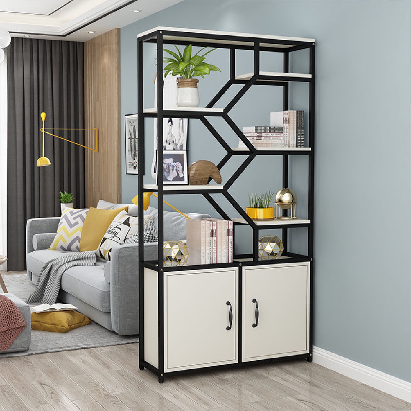 入户玄关柜到顶铁艺进门屏风隔断装饰网红隔断柜双面墙客厅小户型