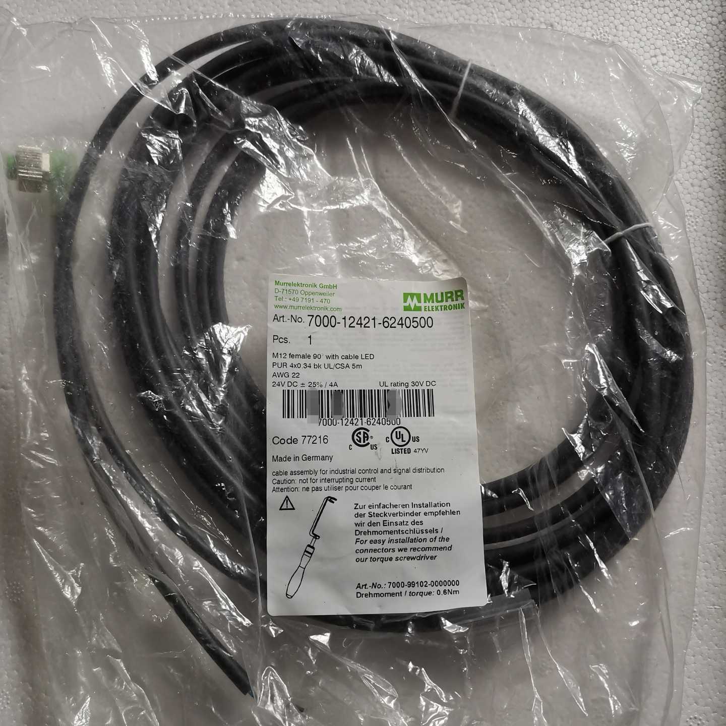 【议价】MURR穆尔信号开关线传感器连接线MURR7000-124适用