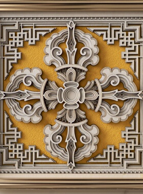 梯木叠雕新中式保平安桌面摆件客厅玄关酒柜办公室装饰品乔迁礼品