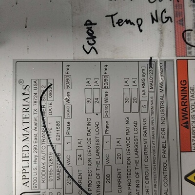 AMAT应用材料电源柜，型号0195-12819，系统编号M议价