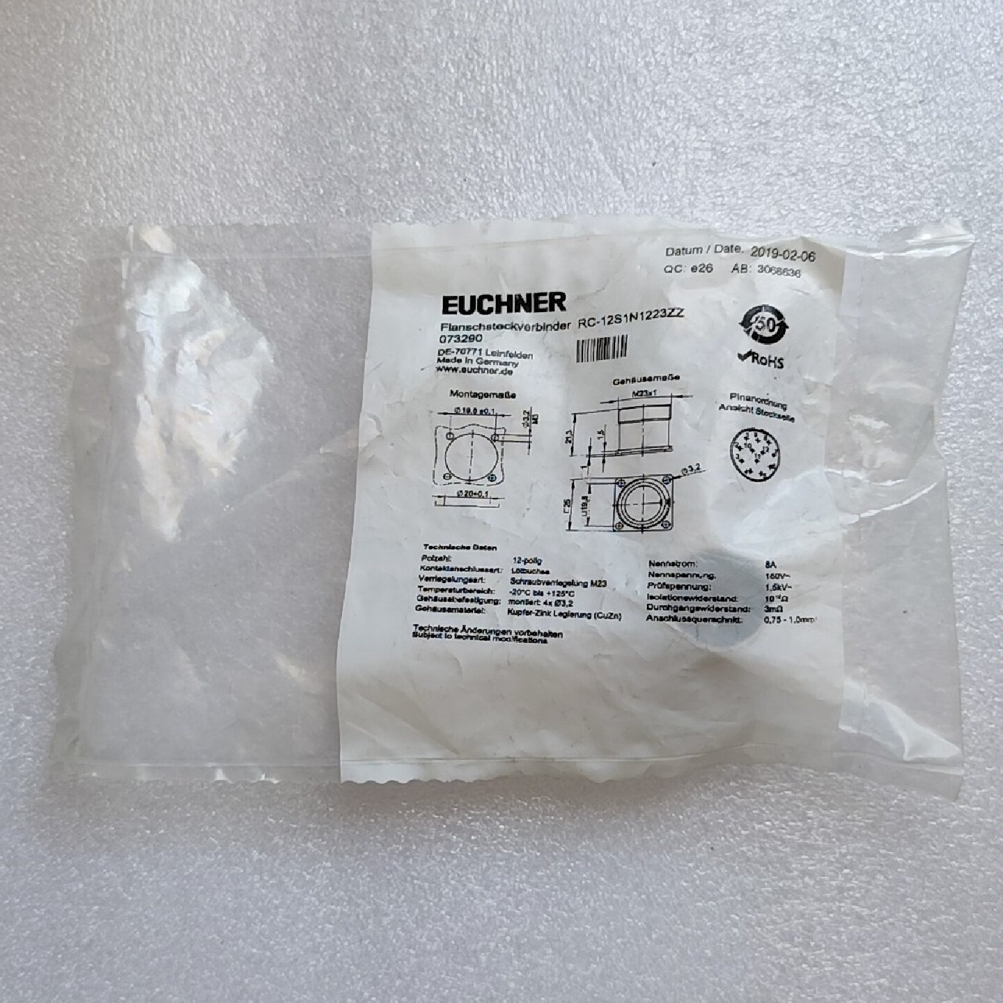 【询价】安士能插件RC-12S1N1223ZZ   073290