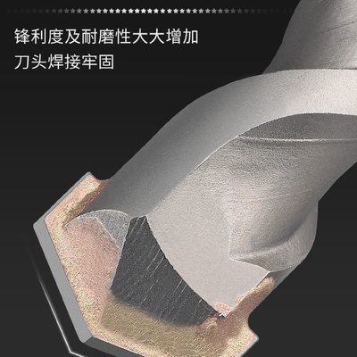 非标冲击钻头电锤混凝土打孔两槽圆柄四坑方柄穿墙两坑水泥墙壁钻