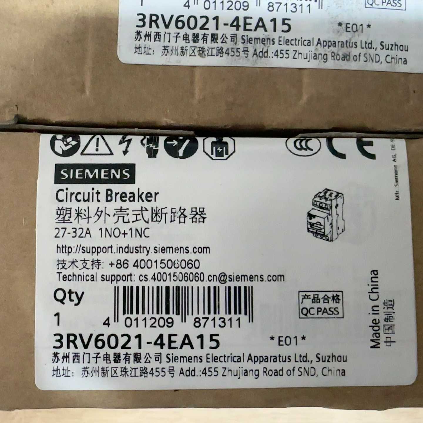 断路器3RV6021-4EA15，27-32A询价