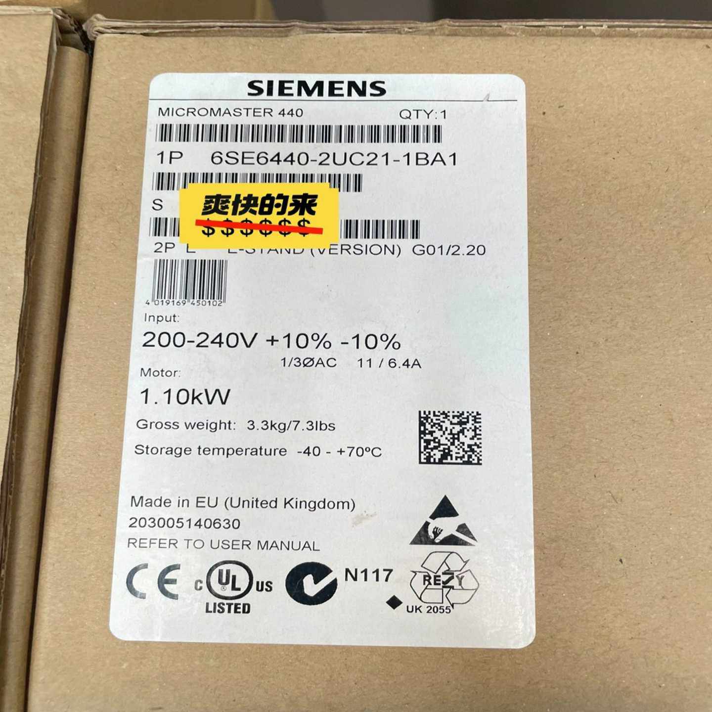 6SE6440-2UC21-1BA1 440无滤波~询价