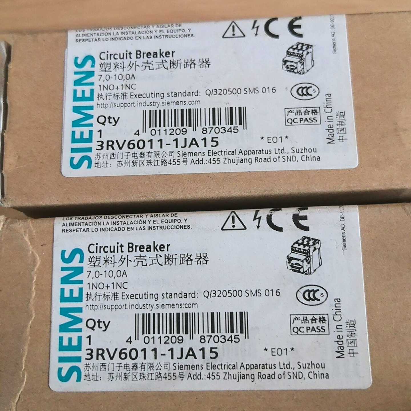 3RV6011-1JA15，7塑料外壳式断路器，7-1询价