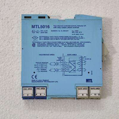 MTL5016 Twochannel Switch  Proximity detector IF With Relay