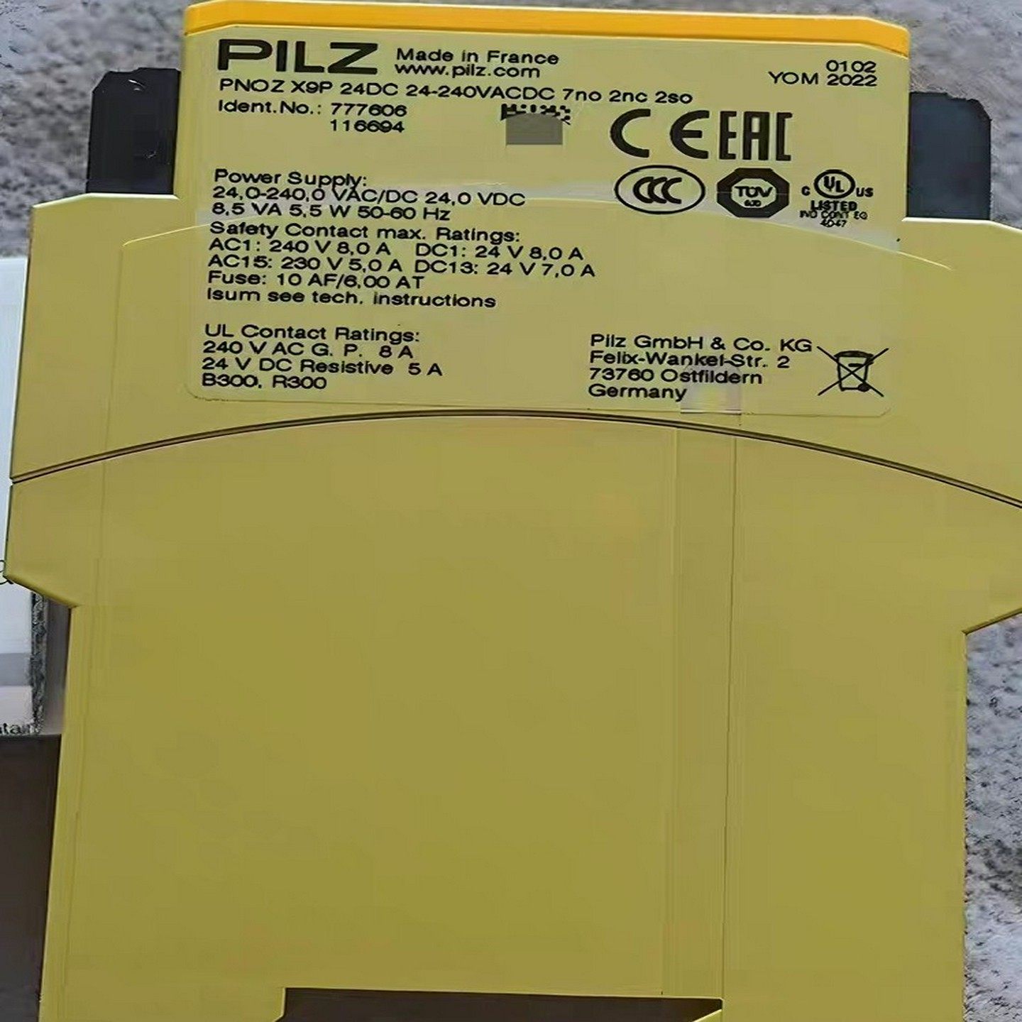 pilz皮尔兹x9p安全继电器777606全新原装正品现货议{议价}