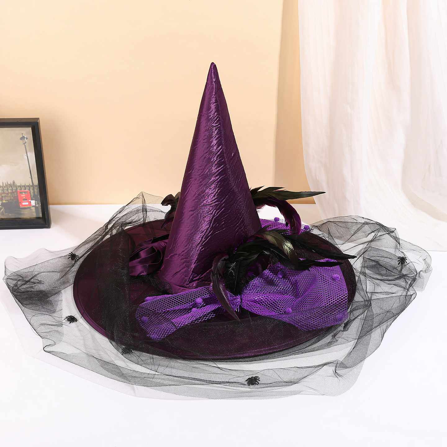 万圣节复活节鬼节装饰品巫婆帽新款化装舞会派对道具服装用品