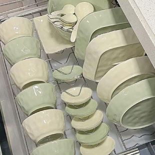 家用2024新款 奶油风碗碟套装 碗盘清新餐具高颜值乔迁碗筷盘子万百
