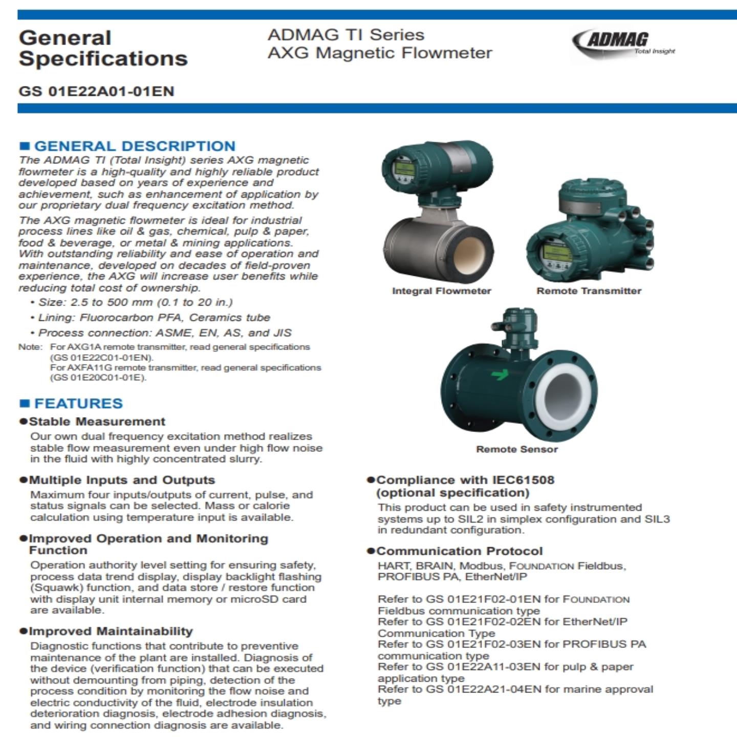 横河分体式电磁流量计 AXG040横河电磁流量计转换器 AXG4A